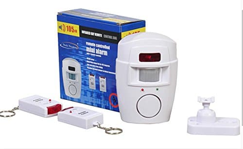 Image of Tech Traders ® Wireless Pir Motion Sensor Alarm + 2 Remote Controls Shed Home Garage Caravan
