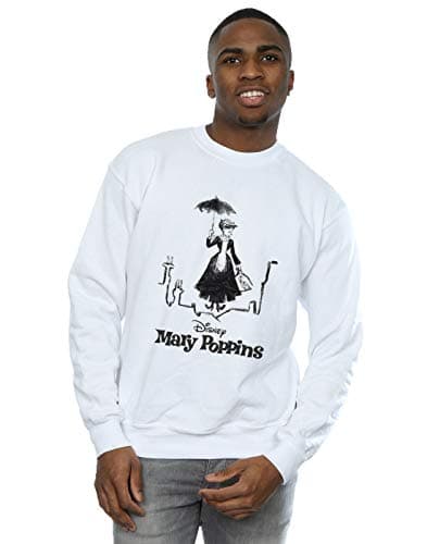 Image of Disney Men's Mary Poppins Rooftop Landing Sweatshirt White XXX-Large