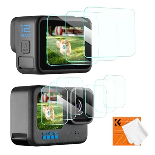 Image of K&F CONCEPT Screen Protector for Go Pro Hero 12/11/10/9 Black,Ultra Clear Tempered Glass Back Screen Protector + Tempered Glass Lens Protector + Front Screen Protector - 3 Packs