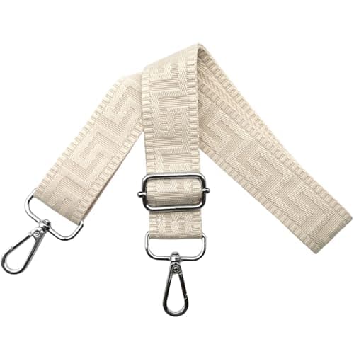 Image of Shoulder Strap for Bag Adjustable Bag Straps Wide 3.8 cm with Silver Buckle, Handbags Straps Replacement for Women Crossbody Accessory, Pure beige, K27