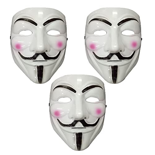 Image of NIWWIN V For Vendetta Masks,Bonfire Night,Guy Fawkes Night Props Decoration,Halloween Cosplay Costume, Face Cover Props For Festival Rave Party (01)