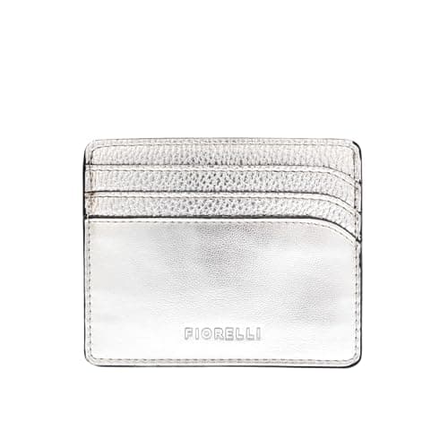 Image of Fiorelli Women's Marnie Card Holder with Gift Box, 6 Card Slots, Faux Leather, Silver