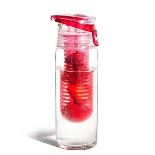 Image of Asobu ADBTA712R 7.7 x 6.7 x 23 cm 600 ml Revolutionary Pure Fruit Flavour 2 Go Fruit Infuser Bottle, Red