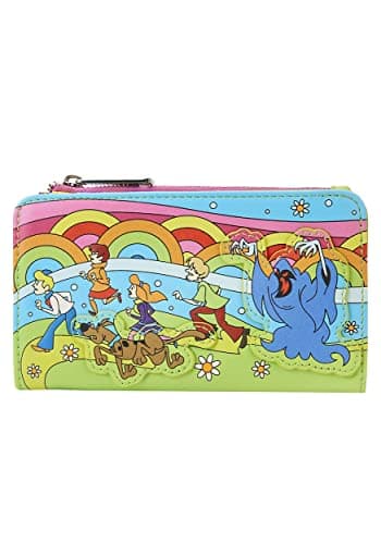 Image of Loungefly Scooby Doo Psychedelic Monster Chase Glow in The Dark Flap Wallet, Multi, One Size, Flap Wallet