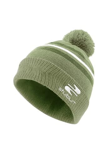 Image of Stuburt Men's Noble Warm Autumn Winter Bobble Hat Beanie Hat - Olive - One Size