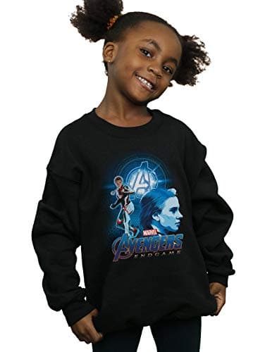 Image of Marvel Girls Avengers Endgame Black Widow Team Suit Sweatshirt Black 9-11 Years