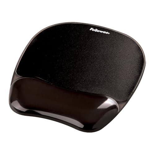 Image of Fellowes Mouse Mat Wrist Support - Crystals Gel Mouse Pad with Non Slip Rubber Base - Ergonomic Mouse Mat for Computer, Laptop, Home Office Use - Compatible with Laser and Optical Mice - Black