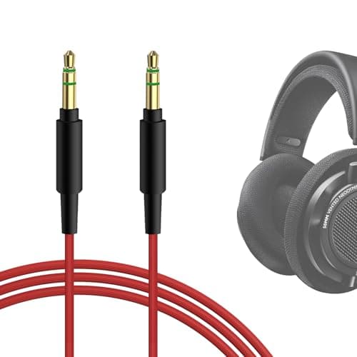 Image of GEEKRIA Audio Cable Compatible with Jabra Move Style Edition, Elite 85h, Philips A4216, H6506, SHP9500 Headphones, 1/8" (3.5mm) to 3.5mm Replacement Stereo Cord (4 ft/1.2 m)