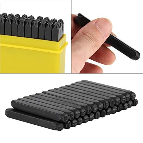 Image of Dpofirs Carbon Steel Letter Punch Set, Professional 3mm Number and Alphabet Metal Stamp Kit with Storage Case, for Metal Marking, Leather Craft and Woodworking (High-Carbon Steel)