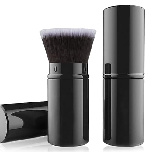 Image of Falliny Retractable Airbrush Kabuki Brush, Powder Foundation Professional Blush Makeup Brushes Travel for Liquid, Cream, Cosmetics, Loose Powder, Bronzer