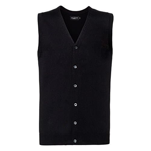 Image of Russell Collection Mens V-Neck Sleeveless Knitted Cardigan (3XL) (French Navy)