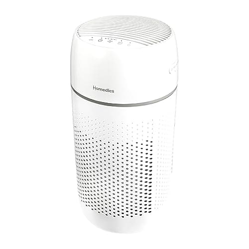 Image of Homedics Air Purifier, 5-in-1 Tower Air Purifier, 99% HEPA-Type Filtration with UV-C Technology and Carbon Odor Filter, 4 Speeds, Essential Oil Aromatherapy Tray, for Medium Rooms