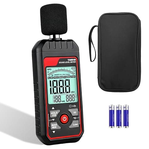 Image of Decibel Meter 30–130dB Sound Level Meter, Digital Sound Meter with A/C Weighting, SPL Noise Meter with Backlit LCD, Data Hold, Fast/Slow Response, Max/Min, Temp Humidity Monitor