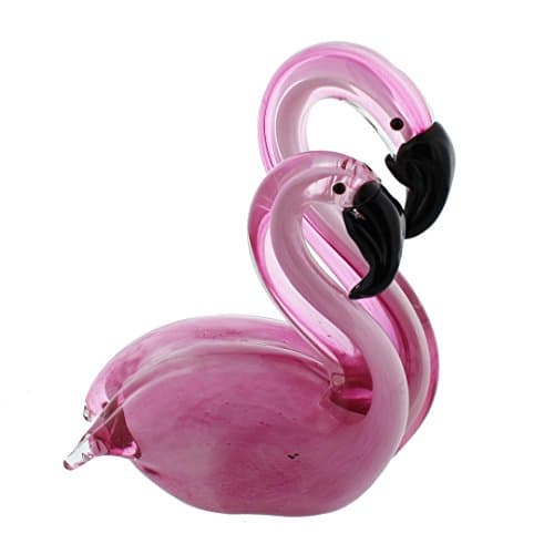 Image of Juliana Objets d'art Glass Figurine - Pair Pink Flamingos Paperweight Ornament