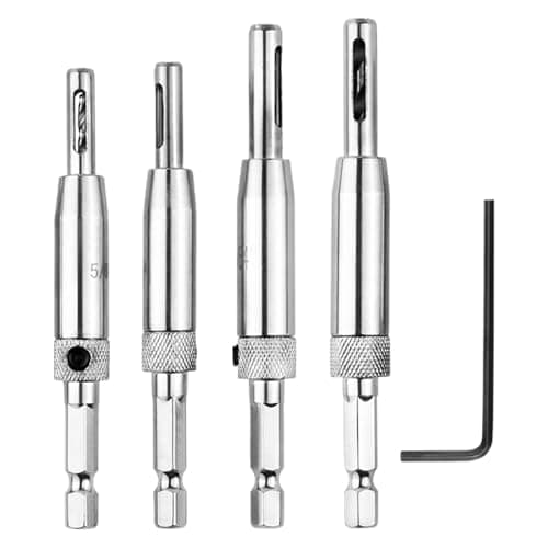 Image of 4PCS Self Centering Drill Bit Set, Hinge Drill Bit, Self Centering Drills Bi t Tool, Hinge Bits,High Speed Steel Drills Bits For Hinges Handles Drawers Wood Door Window Cabinet Woodworking