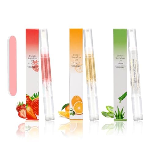 Image of Cuticle Oil Pen,3PCS Nutrition Oil Pen with Nail File,Cuticle Oil for Nails with Natural Ingredients,Nail Oil Cuticle for Repairing Cracked and Dry Nail(Orange & Strawberry & Aloe Flavor)