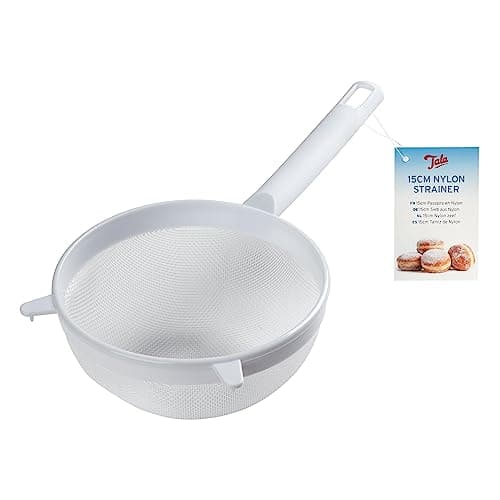 Image of Tala 15cm White Nylon Sieve, Perfect for Straining, rinsing and Washing a Wide Selection of Foods Including Rice, Pulse Beans, Salad, Fruit and Vegetables, Dishwasher Safe