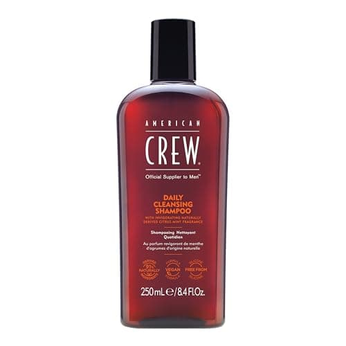 Image of American Crew Daily Cleansing Shampoo, Vegan & Silicone Free (250ml) to Remove Excess Oil & Nourish, Normal & Oily Hair, Formulated for Men