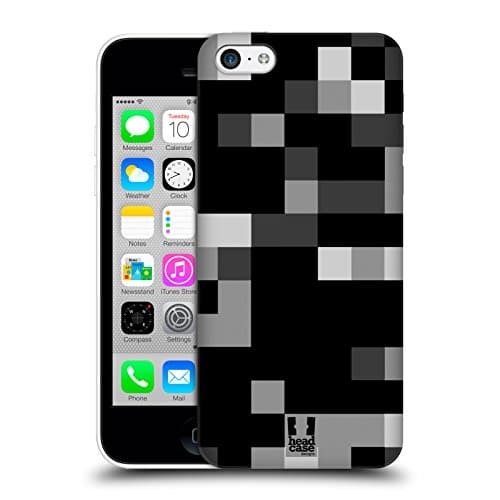 Image of Head Case Designs Blocky Black Digital Camou Hard Back Case Compatible With Apple iPhone 5c