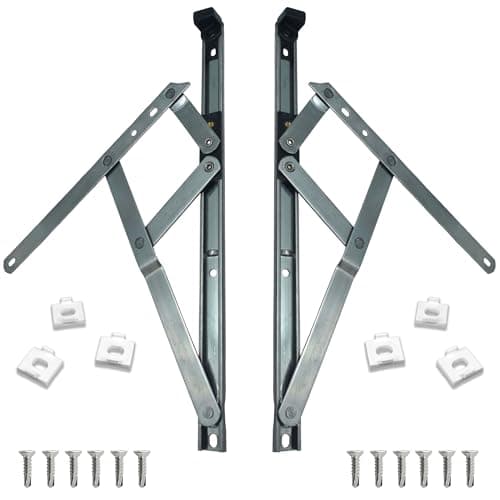 Image of uPVC Universal Window Hinge Kit Double Glazing Friction Stay PVC 13mm 17mm Stack Non Handed Stainless Steel (10 inch)