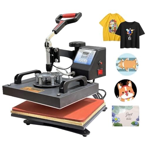 Image of 30x25cm 12“x10” Sublimation Heat Press Machine, Transfer Press T-Shirt Textile Printing Machine, 360 Swing Away