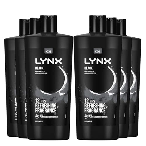 Image of Lynx Shower Gel 12 Hours of Long Lasting Refreshing Fragrance Body Wash with Plant-Based Moisturisers for Men XXXL Size Body Cleanser for Naturally Soft Skin, 700ml (Black, Buy 6)
