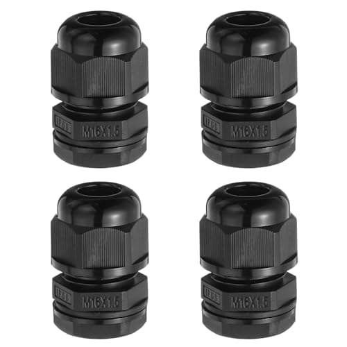 Image of sourcing map 4 Pcs M16 Cable Gland, 3-4mm 2 Wire Holes Waterproof Nylon Joint for Cable Fixing, Wiring, Repairing, Gland Replacement, Electrical Appliances, Black