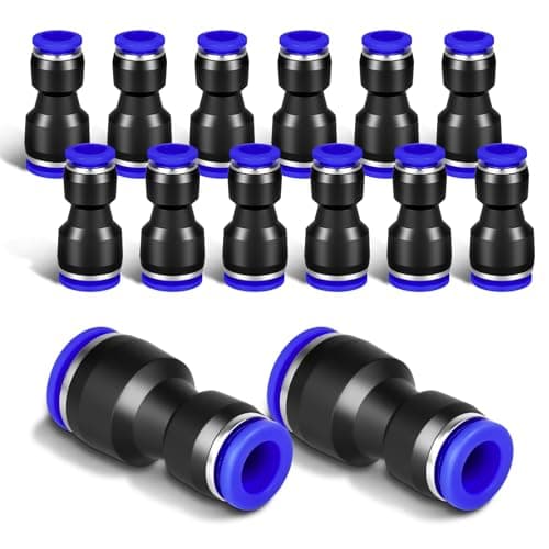 Image of AOOWU 12 Pcs Straight Push to Connector, 10mm to 8mm Reducer Connectors, Quick Release Pneumatic Connector, Straight Push in Connectors Quick Fittings, Straight Pneumatic Connectors