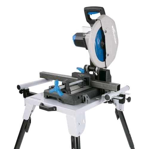 Image of Evolution Power Tools, S355CPS 355mm, Chop Saw, for Cutting Metal Long Life TCT Tungsten Carbide Blade Included for Cutting Mild Steel, Cold Cut, Virtually No Sparks, 45 Degree & Stand Bundle