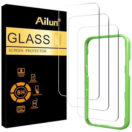 Image of Ailun 3 Pack Screen Protector for iPhone 17 / iPhone 16 Pro [6.3 inch] with Installation Frame, Tempered Glass, Sensor Protection, Dynamic Island Compatible, Case Friendly