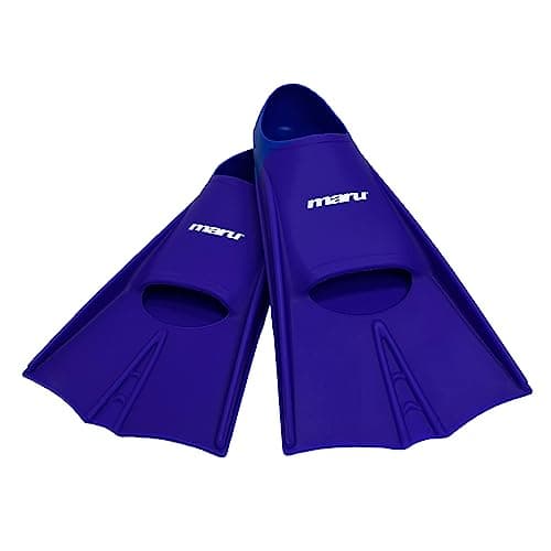 Image of Maru Training Fins – Purple/Blue UK 7/9 (EU 41/43) – Short Silicone Swimming Fins for Adults & Juniors – Swimming Flippers for Strength & Speed – Comfortable, Durable & Trusted by Coaches