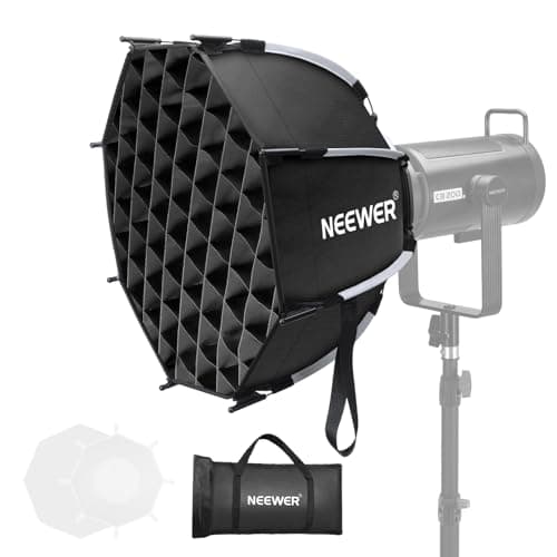 Image of NEEWER Octagonal Softbox Kit, 17.7" Parabolic Soft Box with Light Diffusers for Studio Photography Video Recording Streaming Lighting Compatible with Aputure 120d Compatible with Godox SL60w, NS45P