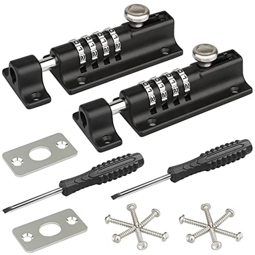 Image of Spopal Combination Locking Bolt, [2 Pack][Weatherproof & Burglar Proof] 120mm Combi-Bolt 4 Digit Unique Combination Bolt Lock, Thicken Solid Zinc Alloy Door Latch Lock for Home, Gate, Shed, Garage