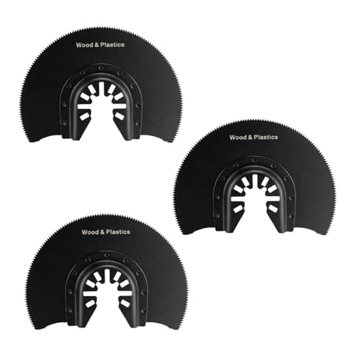 Image of 3 Pcs 88mm Oscillating Saw Blades, High Carbon Steel Half Round Multitool Blades for Wood, Plastic and Drywall, Universal Fitment Multi Tool Accessories for Dewalt, Makita, Dremel, Fein, Ryobi