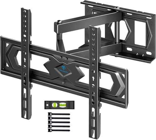 Image of PERLESMITH TV Wall Bracket for 26-60 inch TVs, Swivel Tilt TV Bracket with Tool-free Tilt Adjustment and Spirit Level, Wall Mount Supports up to 40kg, Max VESA 400x400mm PSMFK10