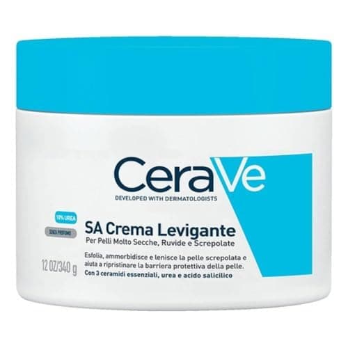 Image of CeraVe SA Smoothing Cream Pot With Salicylic Acid, 10% Urea, & 3 Essential Ceramides, Gentle Exfoliating Body Cream for Dry Rough Bumpy Skin, Fast-Absorbing, Dermatologist Developed, 340g