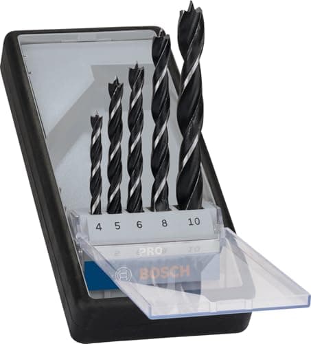 Image of Bosch 5x PRO Wood Brad Point Drill Bit Set (for Softwood, Hardwood, Ø 4-10 mm, Professional Accessory Rotary Drill/Drivers)