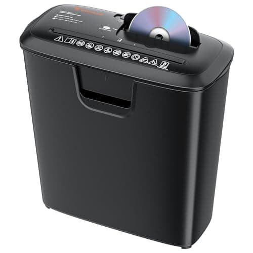 Image of Bonsaii Paper Shredder for Home Use, 8-Sheet StripCut Home Office Shredder, CD/Credit Card Shredder Machine with Overheat Protection, 13 Litres Wastebasket, Black (S120-C)