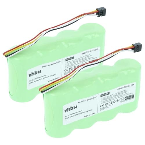 Image of vhbw 2x Battery Replacement for Fluke BP120MH, B11483, BP120 for Measuring Devices (3000 mAh, 4.8 V, NiMH)