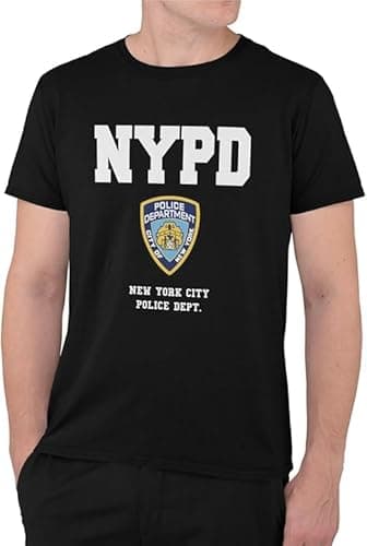 Image of Graphic Impact Inspired NYPD New Yorker Police Funny T-Shirt (Black, Large)