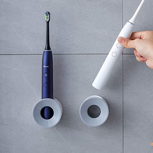 Image of iMaMa 2Pcs Electric Toothbrush Holder Wall Mounted for Space Saving, Storage Organizer Caddy for toothbrush, Combs,Bathroom Decor for Kids (2pack, Grey)