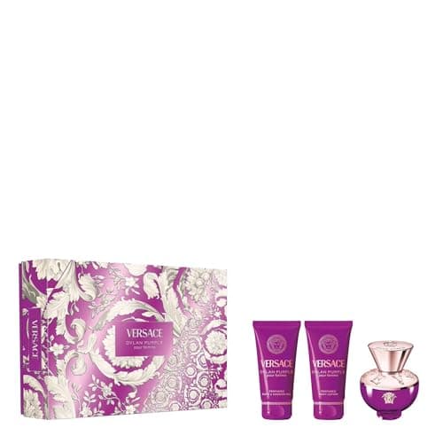 Image of Versace Dylan Purple Eau de Parfum Gift Set 2025-50ml EDP, 50ml Body Lotion and 50ml Shower Gel