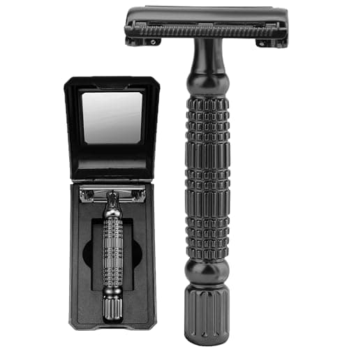Image of BAILI Butterfly Double Edge Safety Razor Reusable Manual Rust-proof Stainless DE Wet Shaving for Men Women with Mirrored Travel Case BD175C