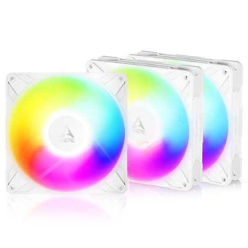 Image of ARCTIC P14 Pro Reverse A-RGB – 3 Pack – 140 mm Premium Fan with Reverse Airflow, PWM Fan with Y cable splitter, 400-2650 rpm, 0 rpm <5% PWM, 5V Digital RGB, hydrodynamic bearing, 4-Pin - White