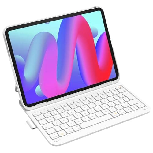 Image of Inateck Keyboard Case for iPad 10th Gen/A16 11th Gen 2025, Ultralight Case with Keyboard for iPad Air M4 2026/M3/M2 11 inch, Air 5/4 10.9 inch, Pro 11" 4/3/2/1, with Pen Holder, AirTap BK2007 White