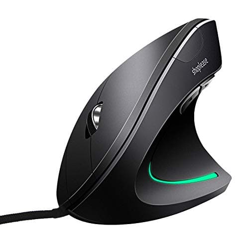 Image of shoplease Wired Vertical Mouse, Optical Ergonomic Mouse With 4 Adjustable Dpi 800/1200/2000/3200, Better for Large Hands, Black