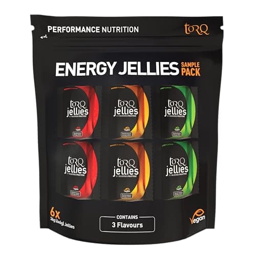 Image of TORQ Energy Chews for Running - Fast-Release Energy Gummies for Cycling & Endurance Sports | High Carbohydrate Dual Glucose & Fructose Gels | Flavoured Vegan Jelly Soft Bites | 6x15