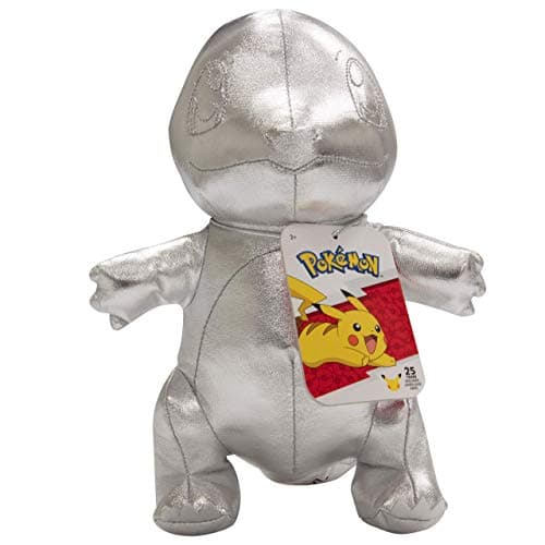 Image of Pokémon 25th Celebration 8" Silver Charmander Plush - Limited Edition Shiny Silver Dinosaur Stuffed Animal Toy - 2+