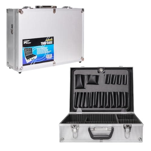 Image of Garden Mile Lockable Aluminium Flight Case Adjustable & Removable EVA Foam Inserts Portable Hard Case Tool Cases Organiser & Storage Box Aluminium Box for Fathers Day