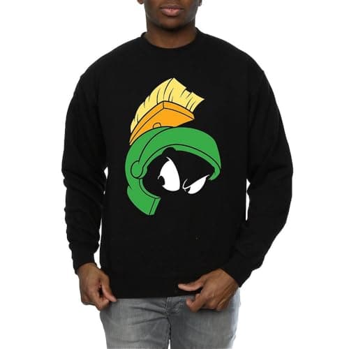 Image of LOONEY TUNES Men's Marvin The Martian Face Sweatshirt XXX-Large Black